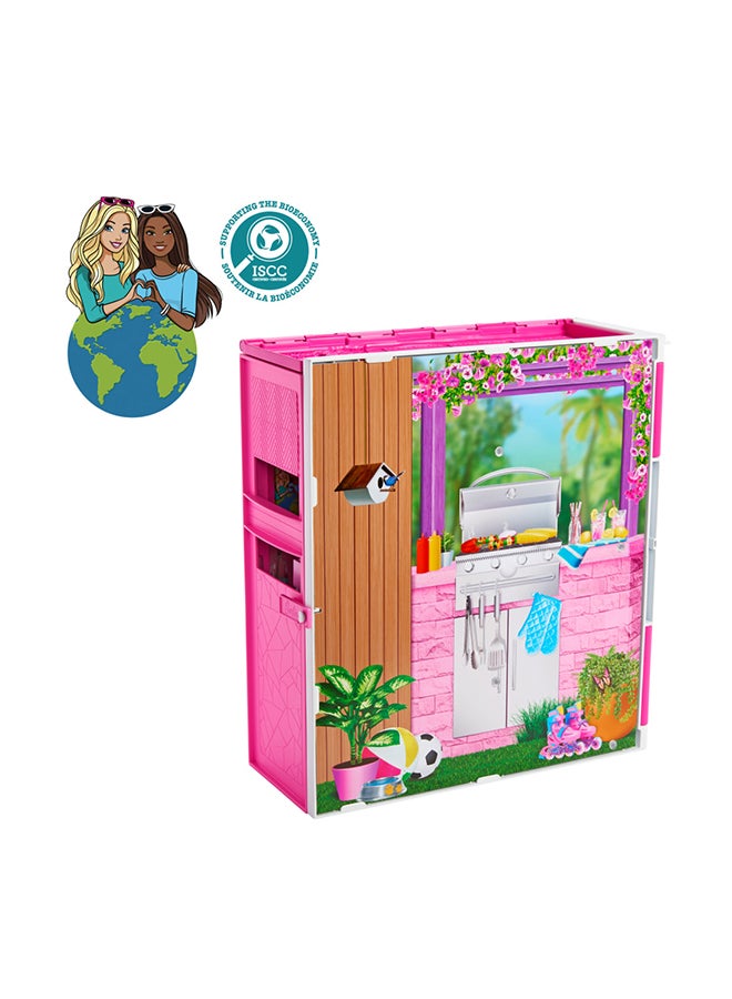 Barbie Doll House Playset, Getaway House With 4 Play Areas Including Kitchen, Bathroom, Bedroom And Lounge, 11 Decor Accessories - Image 3