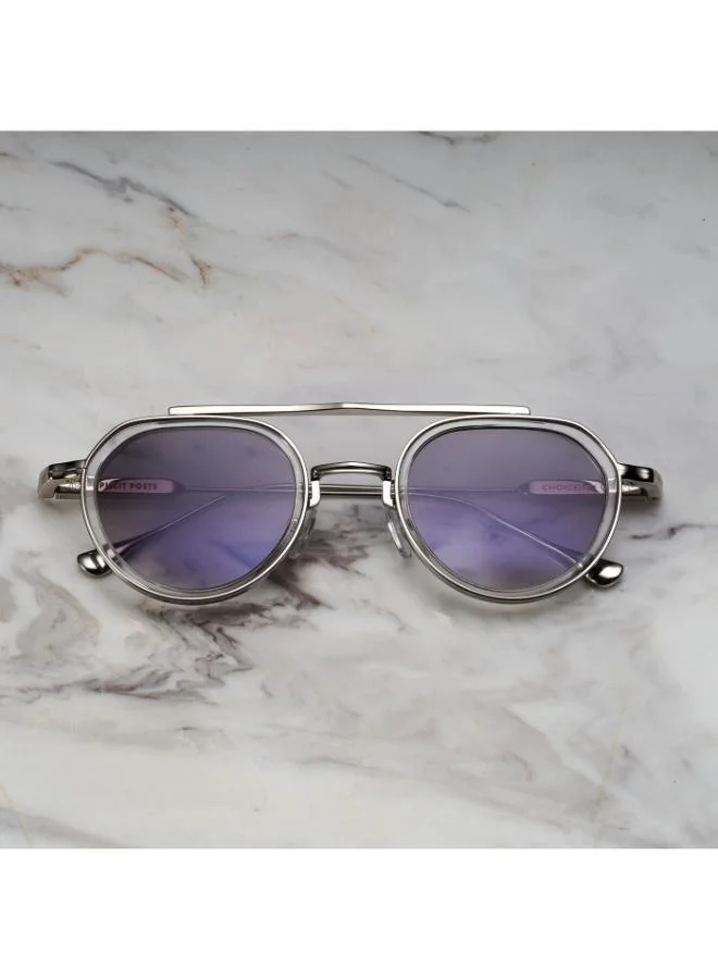  اكسبليست باوتس نظارات شمسية أنيقة للجنسين من إكسبليست بوويتس، فضي وتدرج رمادي شفاف