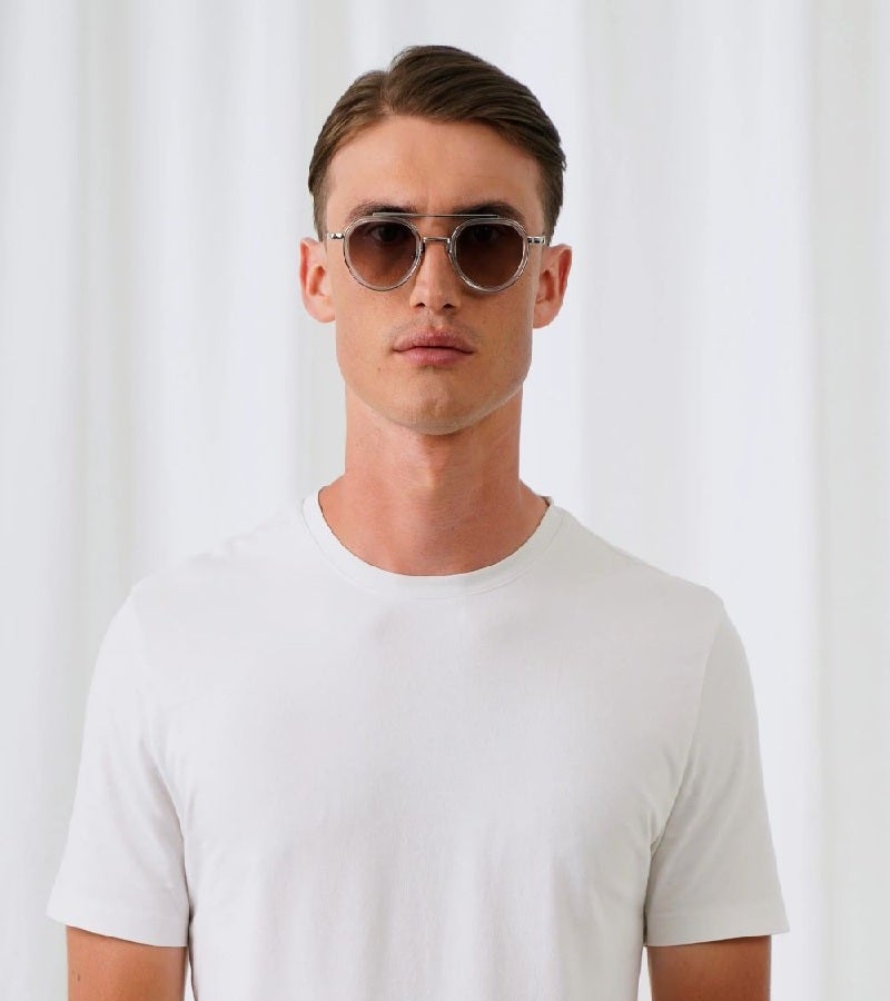 Explicit Poets Unisex Tex Silver & Clear-Gradient Gray Stylish Sunglasses, A20EP3 - Image 3