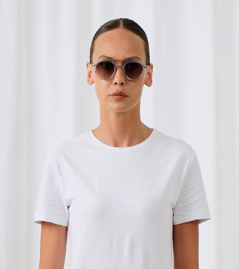 Explicit Poets Unisex Tex Silver & Clear-Gradient Gray Stylish Sunglasses, A20EP3 - Image 4