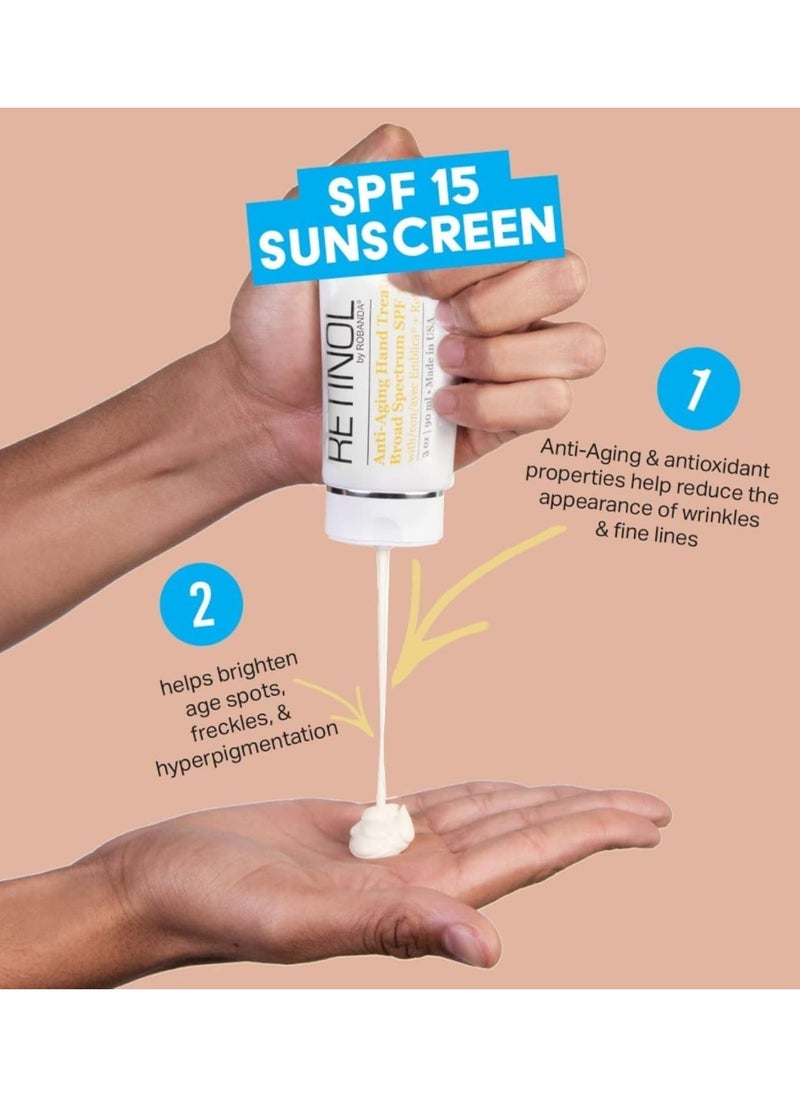 RETINOL Retinol Anti-Aging Hand Treatment │ Broad Spectrum SPF 15 + Retinol Cream to Repair Dry Skin  - Image 3
