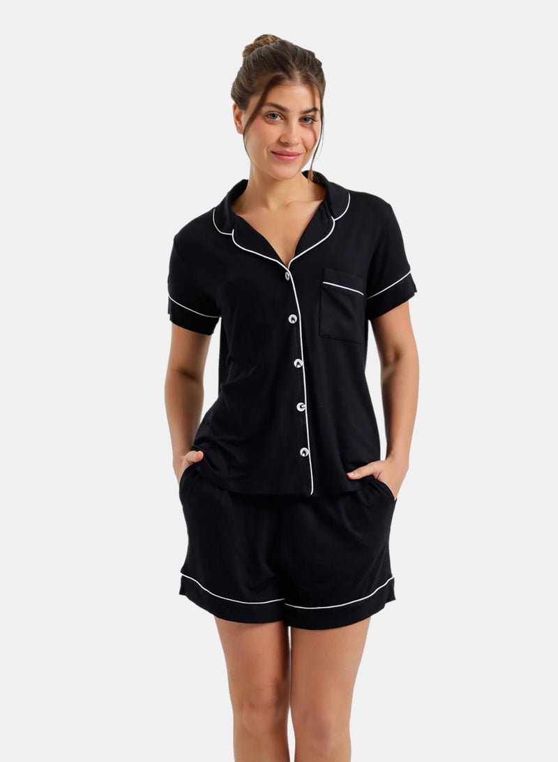 Carina Piped Short Pyjama Set - Image 1