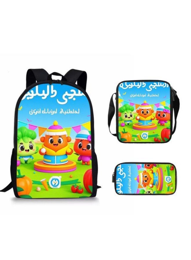Cartoon style universal three-piece schoolbag - 406  - Image 1