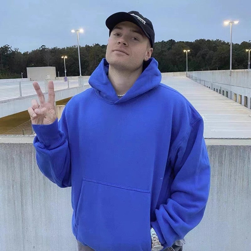 Generic Kanye Heavyweight Fleece Hoodie Blue Streetwear Klein Blue