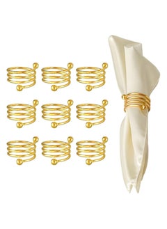 Elegant Gold Napkin Rings Set, 10Pcs Sturdy Metal Holders for Wedding and Dining Table Decor, Stylish Spring Design for Special Occasions
