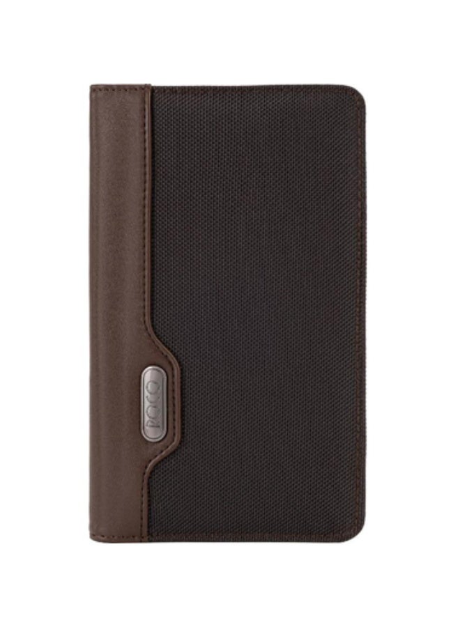 ROCO Business Card Holder 72 Cards8.5 X 5.4 cm Card Size Ballistic Fabric with Vinyl Trim Brown - Image 1