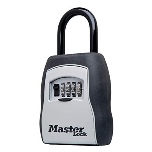 Master Lock Key Lock Box Outdoor Lock Box for House Keys Portable Combination Lockbox Resettable Code 5400EC Black