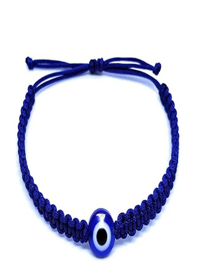 LIGAMENT Thread Blue Evil Eye Nazariya Bracelet For Girls Women Men Boys (Flat Evil Eye Blue) - Image 1
