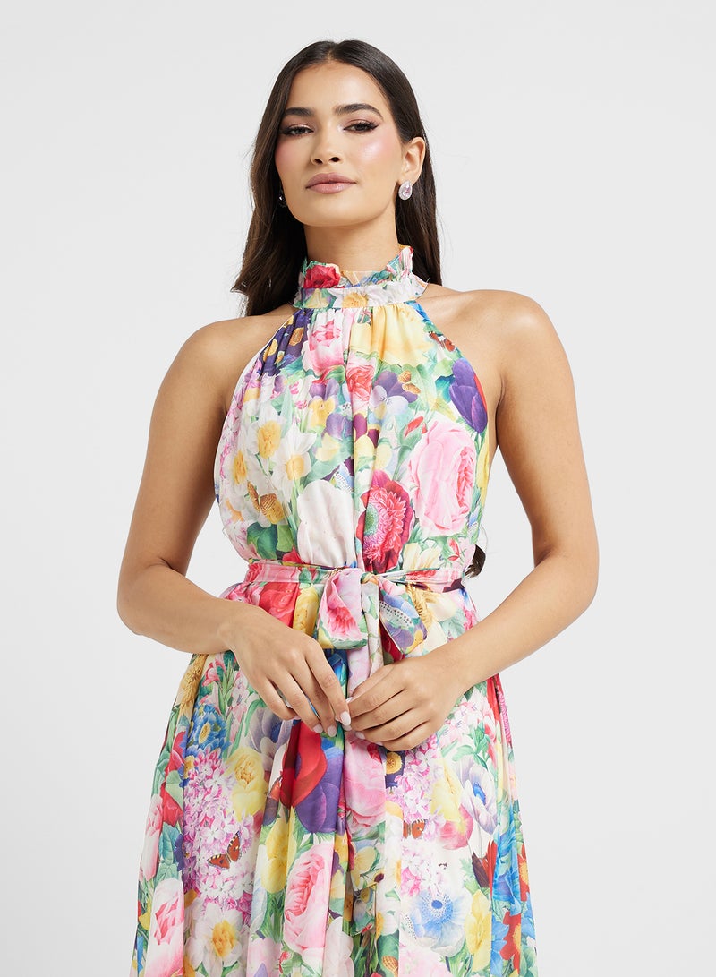 ELLA Floral Halter Maxi Dress - Image 3