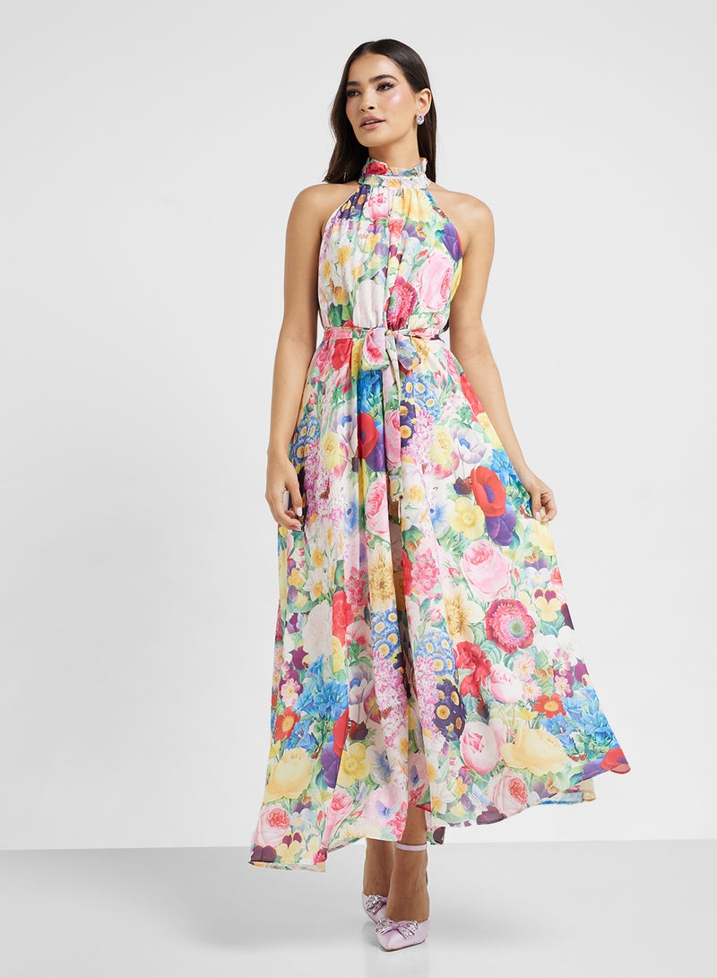 ELLA Floral Halter Maxi Dress - Image 4
