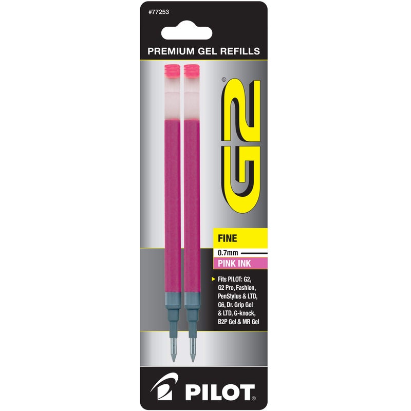 Pilot, G2 Gel Ink Refills, Fine Point 0.7 mm, Pink, Pack of 2 - Image 5