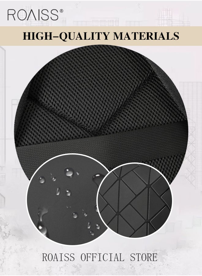 roaiss - Large Capacity Casual Backpack for Men for Teens Geometric Rhombus Texture Student Commuter School Bags Laptap Bag Fits 15.6 Inch Size - Image 1