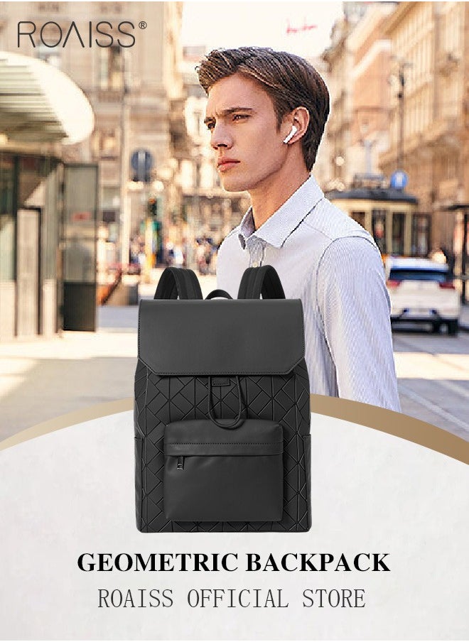 roaiss - Large Capacity Casual Backpack for Men for Teens Geometric Rhombus Texture Student Commuter School Bags Laptap Bag Fits 15.6 Inch Size - Image 1