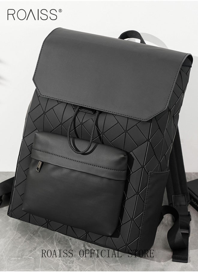 roaiss - Large Capacity Casual Backpack for Men for Teens Geometric Rhombus Texture Student Commuter School Bags Laptap Bag Fits 15.6 Inch Size - Image 1