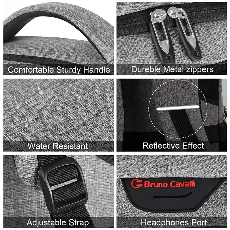 Volher Laptop Backpack,Business Travel Anti Theft Slim Durable Laptops Backpack with USB Charging Port,Water Resistant College Computer Bag for Women & Men Fits 15.6 Inch Laptop and Notebook - Grey - Image 4