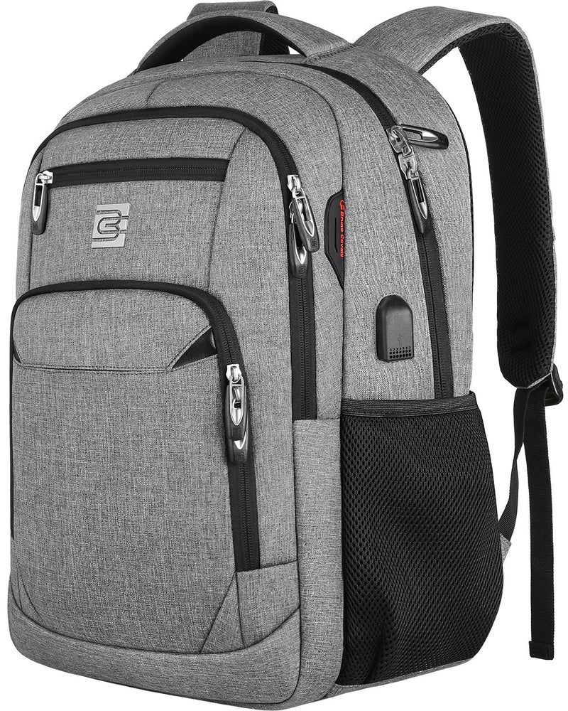 Volher Laptop Backpack,Business Travel Anti Theft Slim Durable Laptops Backpack with USB Charging Port,Water Resistant College Computer Bag for Women & Men Fits 15.6 Inch Laptop and Notebook - Grey - Image 1