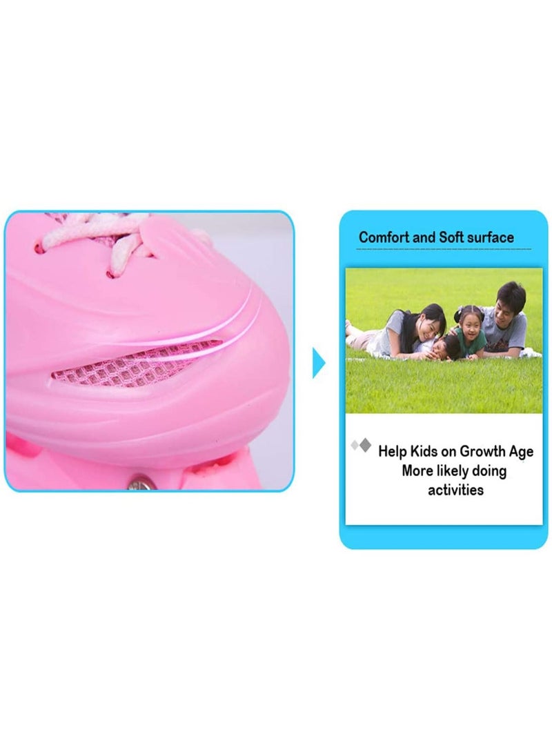 LIMOS - Adjustable Roller Skate Shoes Double Row For Children(Pink) - Image 1