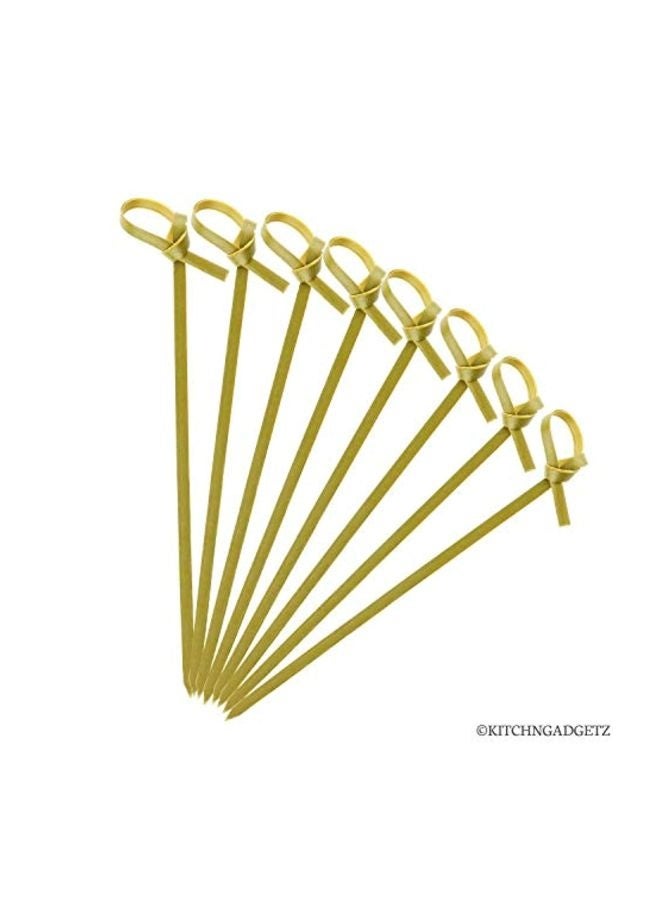 300-Piece Cocktail Picks With Looped Knot Green 4.1inch  - Image 3