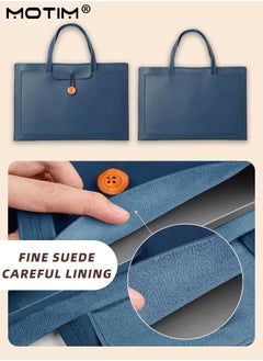 Motim 14 Inch Leather Laptop Bag Compatible with MacBook Air 13 MacBook Pro 13 2021 2020 2019, Laptop Sleeve Bag, Notebook Tablet IPAD Case Computer Business Handbag Protective Briefcase for Work Office  - Image 3