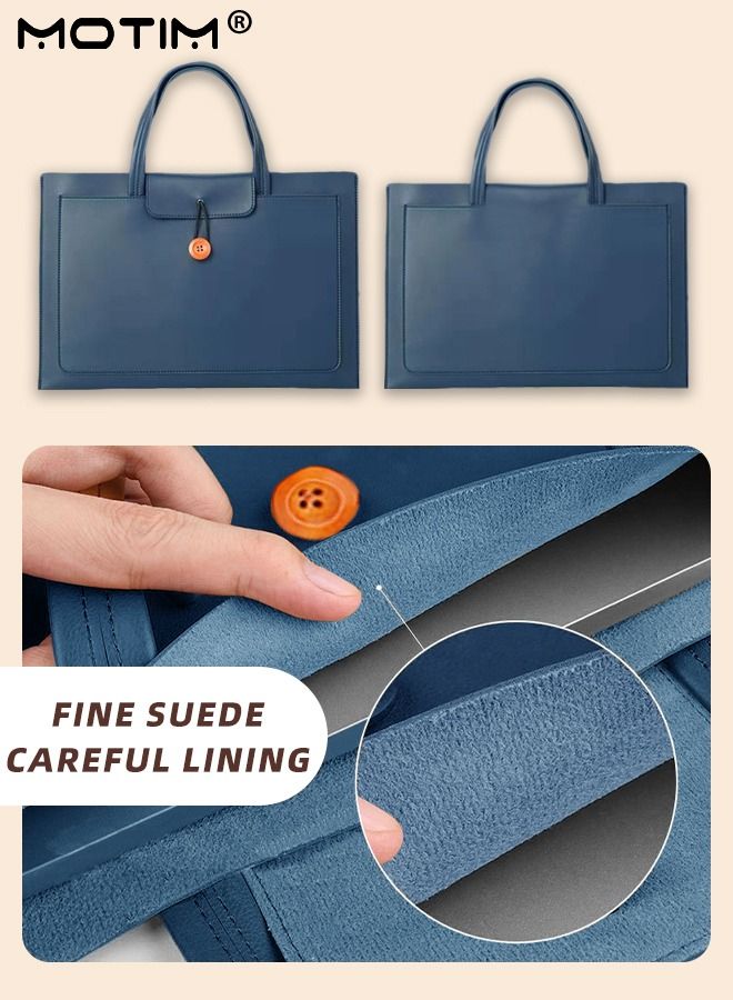 Motim 14 Inch Leather Laptop Bag Compatible with MacBook Air 13 MacBook Pro 13 2021 2020 2019, Laptop Sleeve Bag, Notebook Tablet IPAD Case Computer Business Handbag Protective Briefcase for Work Office  - Image 3