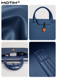 Motim 14 Inch Leather Laptop Bag Compatible with MacBook Air 13 MacBook Pro 13 2021 2020 2019, Laptop Sleeve Bag, Notebook Tablet IPAD Case Computer Business Handbag Protective Briefcase for Work Office  - Image 4
