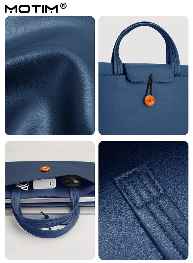 Motim 14 Inch Leather Laptop Bag Compatible with MacBook Air 13 MacBook Pro 13 2021 2020 2019, Laptop Sleeve Bag, Notebook Tablet IPAD Case Computer Business Handbag Protective Briefcase for Work Office  - Image 4
