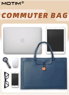 Motim 14 Inch Leather Laptop Bag Compatible with MacBook Air 13 MacBook Pro 13 2021 2020 2019, Laptop Sleeve Bag, Notebook Tablet IPAD Case Computer Business Handbag Protective Briefcase for Work Office  - Image 2