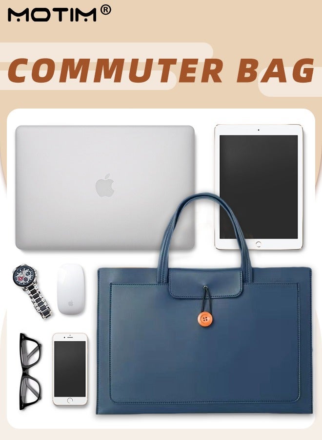Motim 14 Inch Leather Laptop Bag Compatible with MacBook Air 13 MacBook Pro 13 2021 2020 2019, Laptop Sleeve Bag, Notebook Tablet IPAD Case Computer Business Handbag Protective Briefcase for Work Office  - Image 2