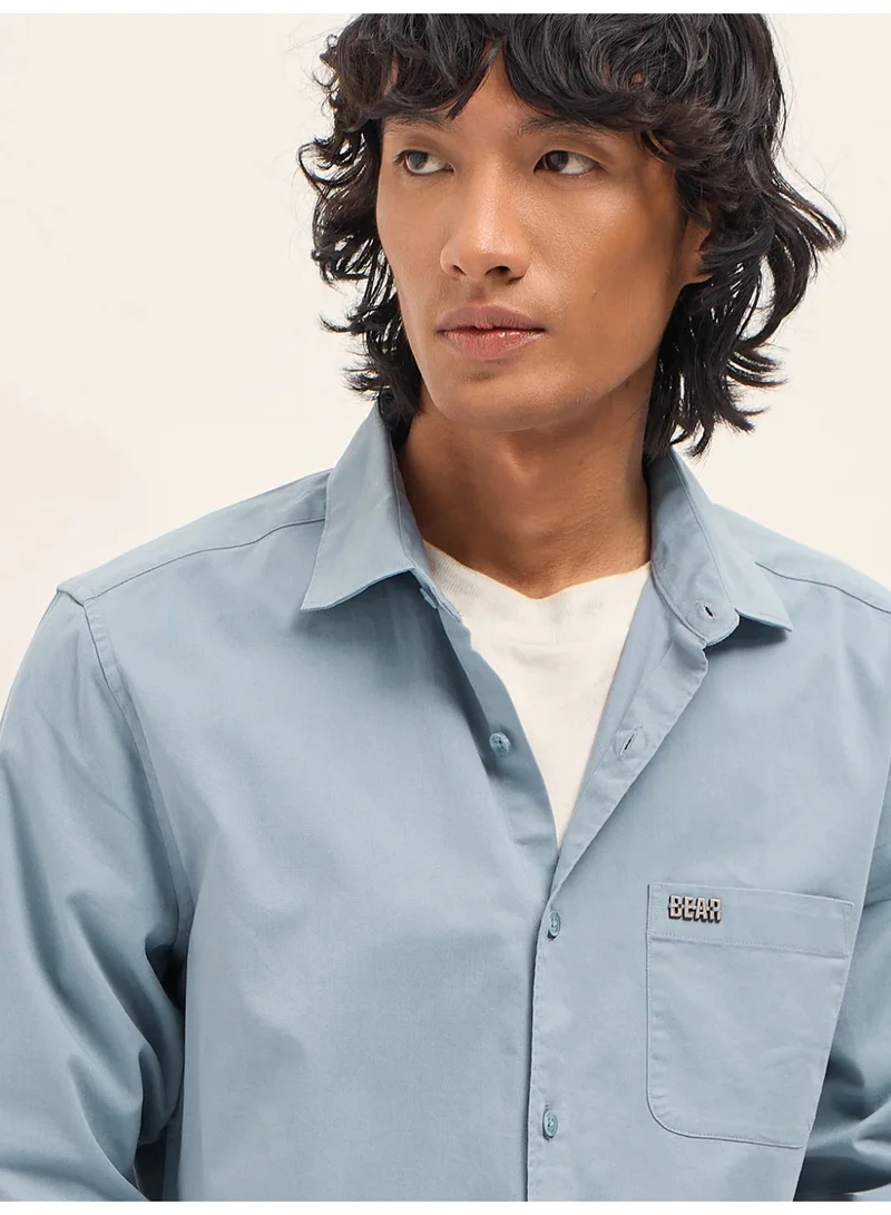 THE BEAR HOUSE Men’s Long Sleeve Shirt – Classic, Comfortable and Stylish Essential for Work, Travel or Casual Outings