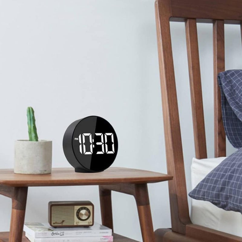 Meneflix Digital Alarm Clock New LED Clock Small Electronic Clock with 2 Alarms Snooze Dimmable Alarm Days Set 1224H Display Bedside Clock for Home BatteryAdapter not Included - Image 2