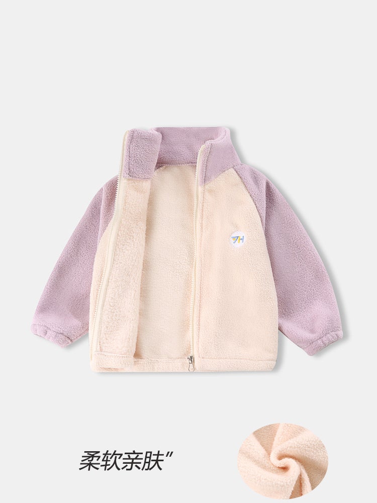 Children'S Thickeneded Warm Outwear, Woolen Sweater, Baby Cloud Velvet Cardigan, Boys And Girls, Fashionable And Stylish When Going Out In - Image 1
