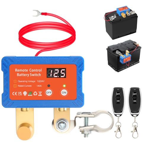 ISINFLASH Remote Battery Disconnect Switch 12V24V 140A with Led Voltage Display Anti Theft and Battery Drain Battery Kill Switch for Car RV ATV Truck Tractor Boat - Image 1