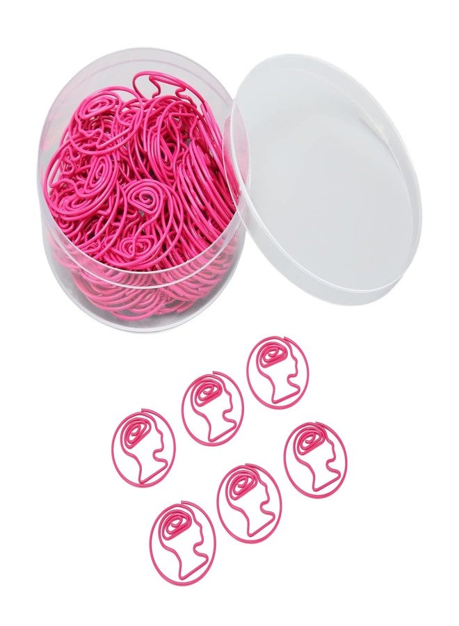 BORDSTRACT 50 Pieces Pink Brain-Shaped Paperclips for Paper Organizing, Cute Paper Clips Bookmark for Office Supplies File Document Partner - Image 1