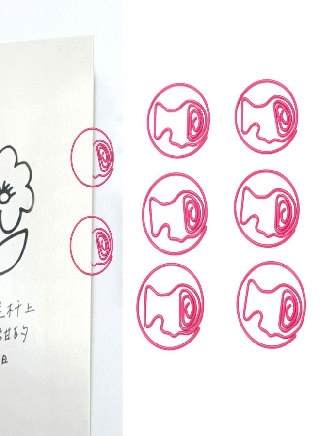 BORDSTRACT 50 Pieces Pink Brain-Shaped Paperclips for Paper Organizing, Cute Paper Clips Bookmark for Office Supplies File Document Partner - Image 3