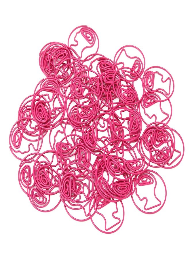 BORDSTRACT 50 Pieces Pink Brain-Shaped Paperclips for Paper Organizing, Cute Paper Clips Bookmark for Office Supplies File Document Partner - Image 2
