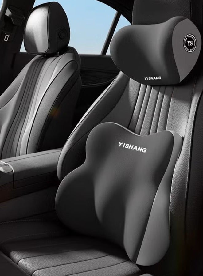 Ergonomic Memory Foam Car Headrest & Lumbar Support Pillow – Neck & Back Support Cushion for Car, Office Chair & Home Comfort. - Image 1