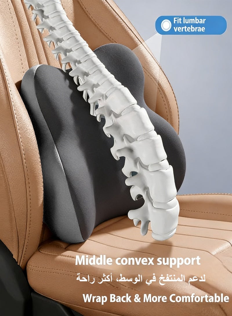 Jourvent Ergonomic Memory Foam Car Headrest & Lumbar Support Pillow – Neck & Back Support Cushion for Car, Office Chair & Home Comfort. - Image 2