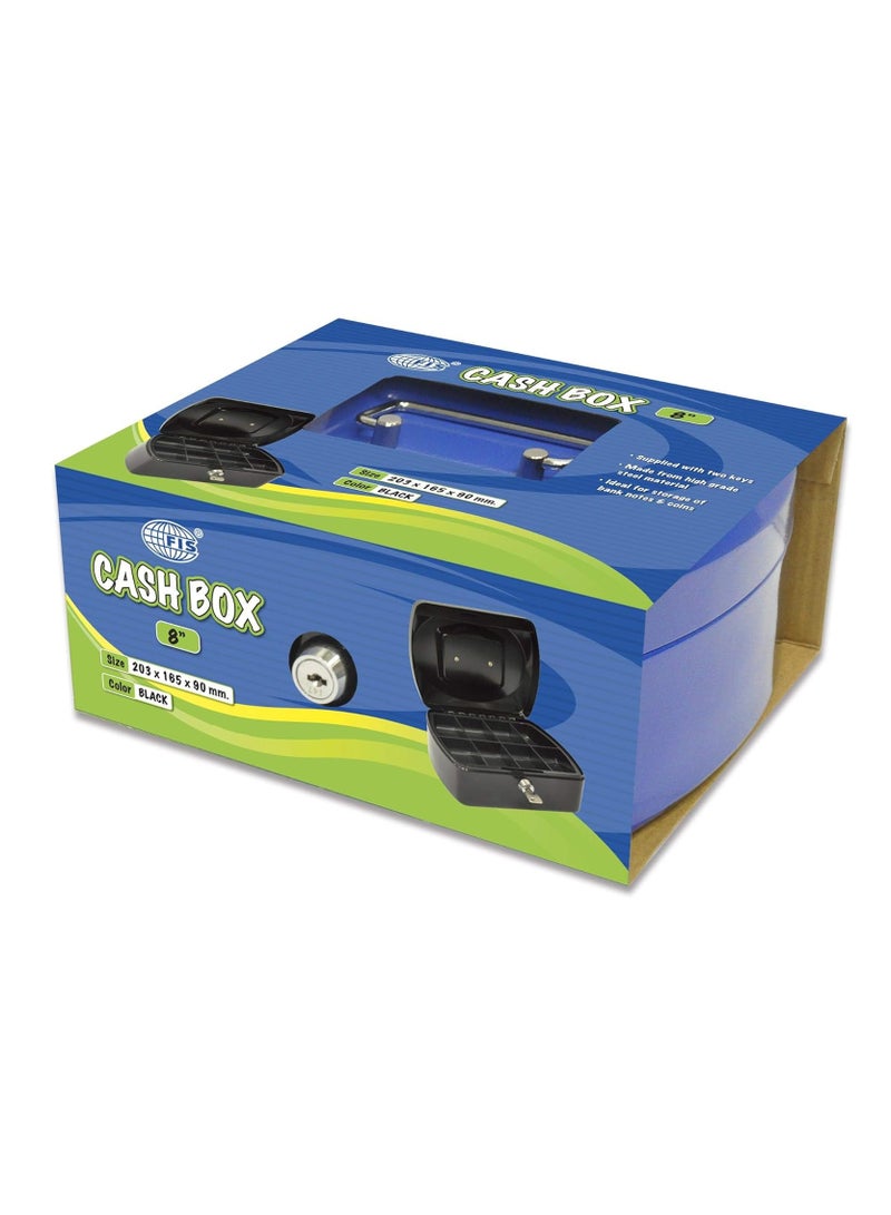 FIS Cash Box Steel Blue Color With key lock, 205 x 160 x 90 mm, 8 Inch Lock Size - FSCPTS0130BL - Image 4