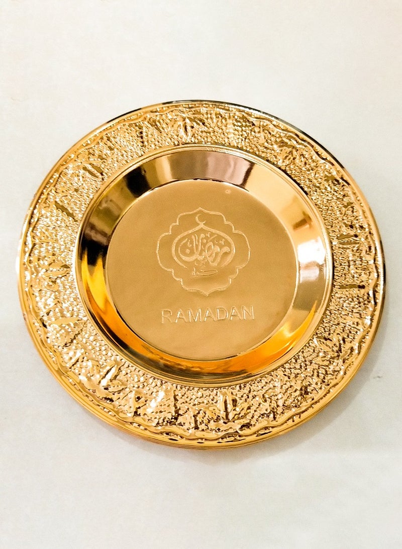 قطوب صينية تقديم رمضان لتقديم التمور والحلويات والمزيد - صحن تقديم فاخر وأنيق صينية ديكور صواني عربية تقليدية لعشاء رمضان، طبق تقديم مثالي في المنزل والمساجد والخارج - Image 1