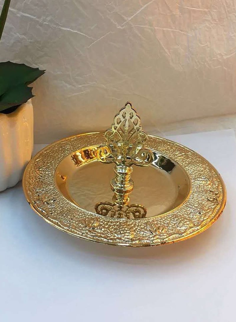 قطوب صينية تقديم رمضان لتقديم التمور والحلويات والمزيد - صحن تقديم فاخر وأنيق صينية ديكور صواني عربية تقليدية لعشاء رمضان، طبق تقديم مثالي في المنزل والمساجد والخارج - Image 4