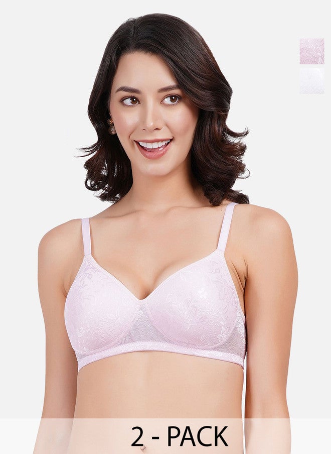 FIMS Pack of 2 Full Coverage Lightly Padded Everyday Bra With All Day Comfort - Image 1