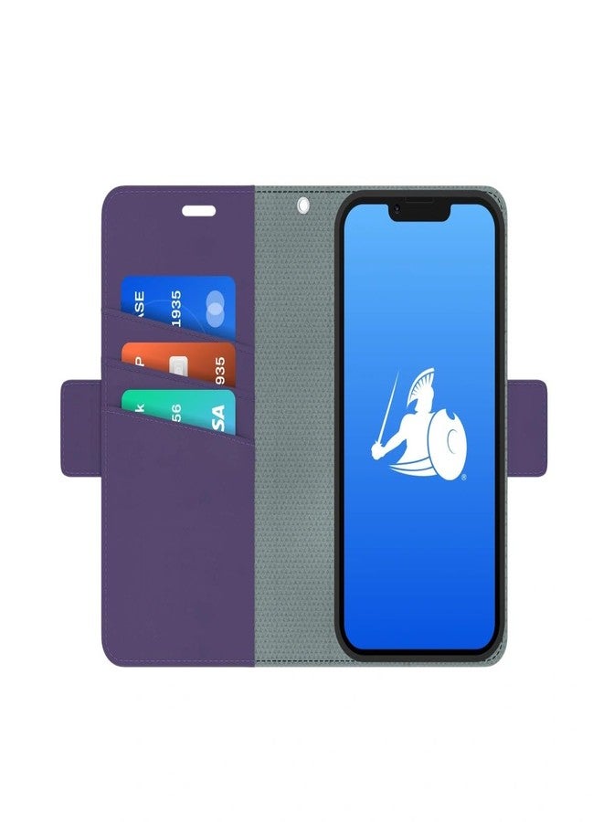 DefenderShield EMF Protection & 5G Anti Radiation iPhone 12/12 Pro Case - RFID Blocking EMF Shield Detachable Wallet Case Purple - Image 1