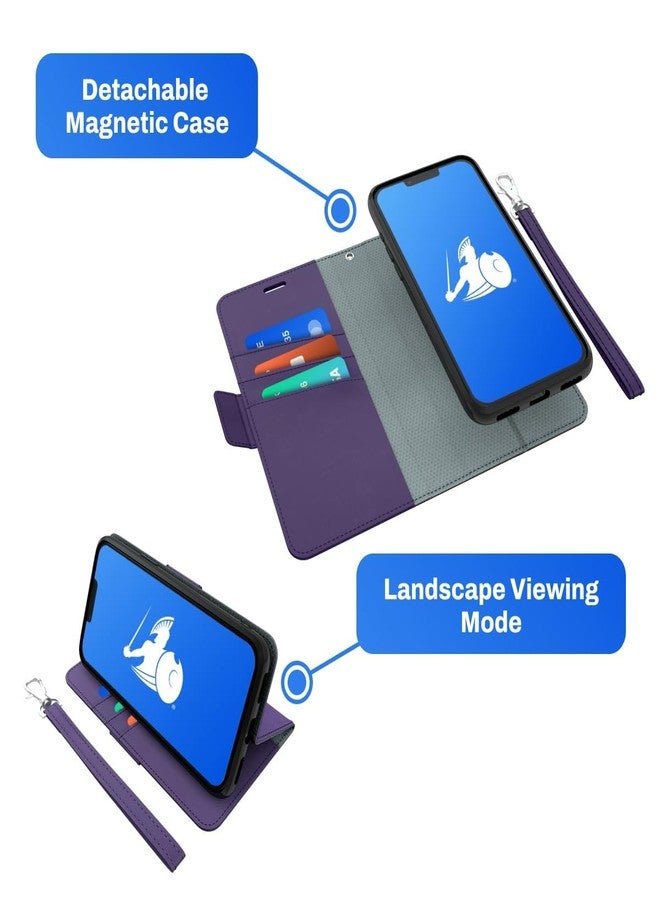 DefenderShield EMF Protection & 5G Anti Radiation iPhone 12/12 Pro Case - RFID Blocking EMF Shield Detachable Wallet Case Purple - Image 3