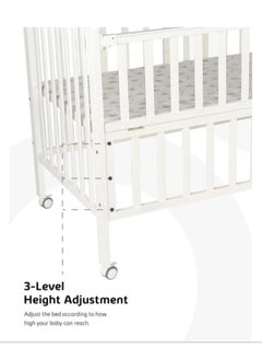 Star Kids Wooden baby bed - white  - Image 3