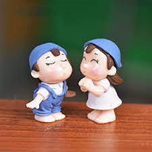 BHOOLU&GOOLU Cute Miniature Smile Lover Couples- Style 2-2 Pcs Set (Hight : 3 cm) - Image 2