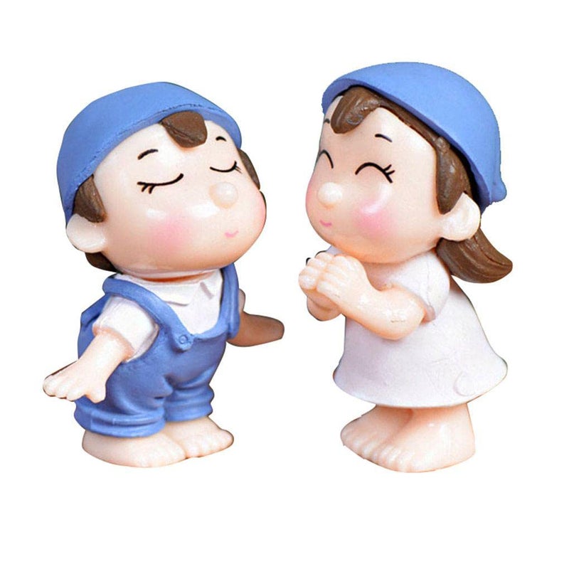 BHOOLU&GOOLU Cute Miniature Smile Lover Couples- Style 2-2 Pcs Set (Hight : 3 cm) - Image 4