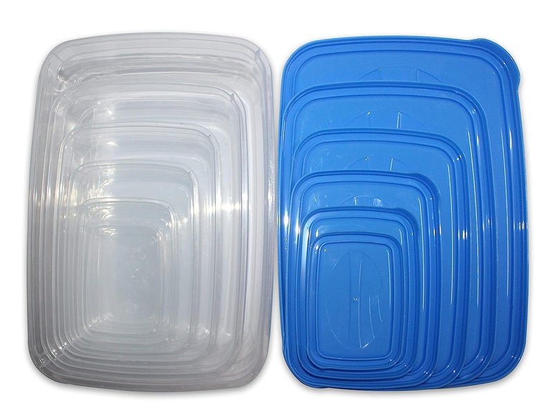 DOLIVA Transparent Air Tight Lid Rectangular Plastic Kitchen Food Storage Container | Clear Fridge Freezer Meat Storage Boxes Bowl - 6 Pcs (225ml, 325ml, 650ml, 1250ml 2200ml, 3500ml) - Image 3