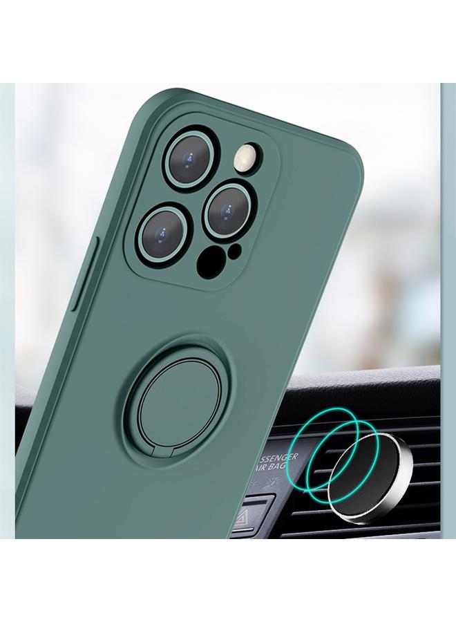 Zaboon Case For iPhone 13 mini All-inclusive Liquid Silicone Phone Protective Case with Ring Holder & Lanyard - Image 4