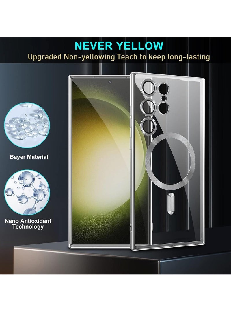 Raxoom Case Compatible with Samsung Galaxy S25 Ultra 6.8" â€“ Clear Magnetic Case with Camera Protection & Wireless Charging Support â€“ Soft TPU Shockproof Cover (Silver) - Image 5