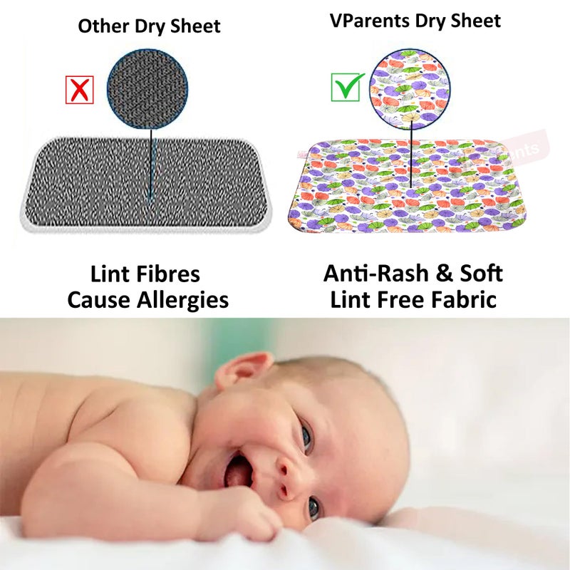 VParents حصيرة تغيير الحفاضات السميكة من VParents، حصائر نوم، ورقة واقية للماء لحماية السرير للمواليد الجدد (0-3 أشهر) باللون الأرجواني - Image 5